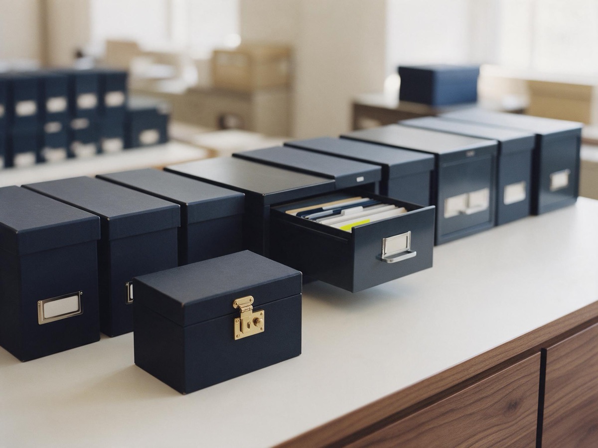 Geordnete Archivboxen